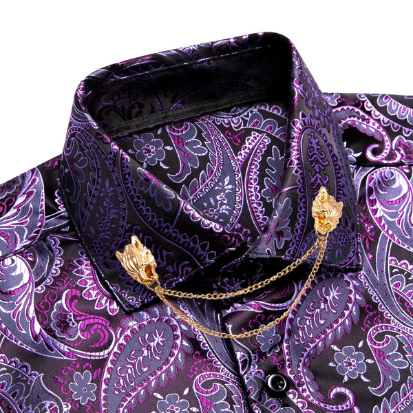 Elegantly Crafted Dark Purple Silk Shirt - Luxury Meets Comfort