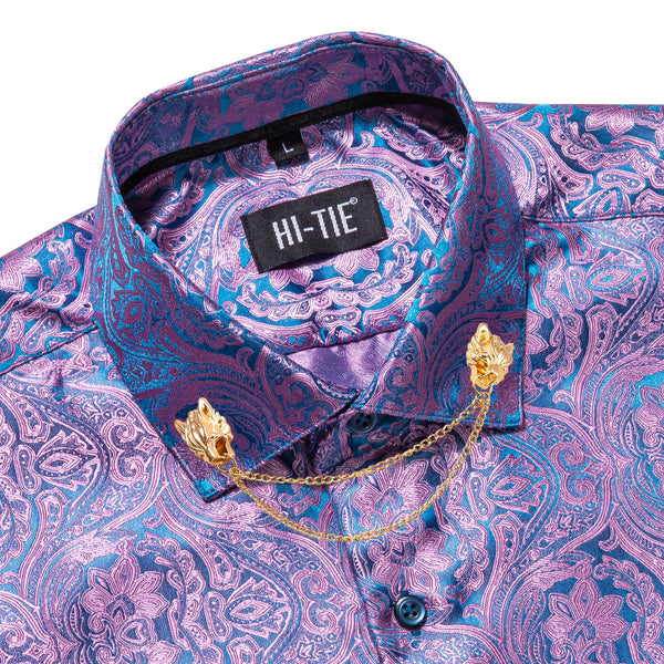 Elegantly Crafted Dark Purple Silk Shirt - Luxury Meets Comfort