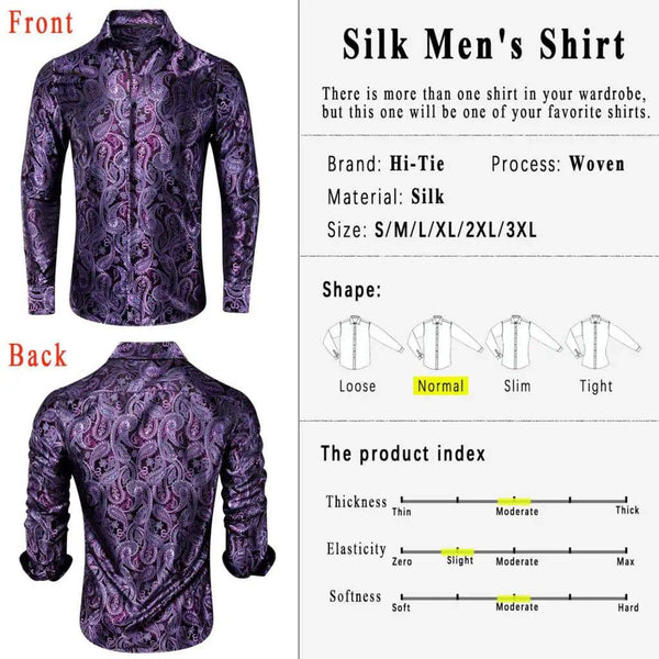 Elegantly Crafted Dark Purple Silk Shirt - Luxury Meets Comfort